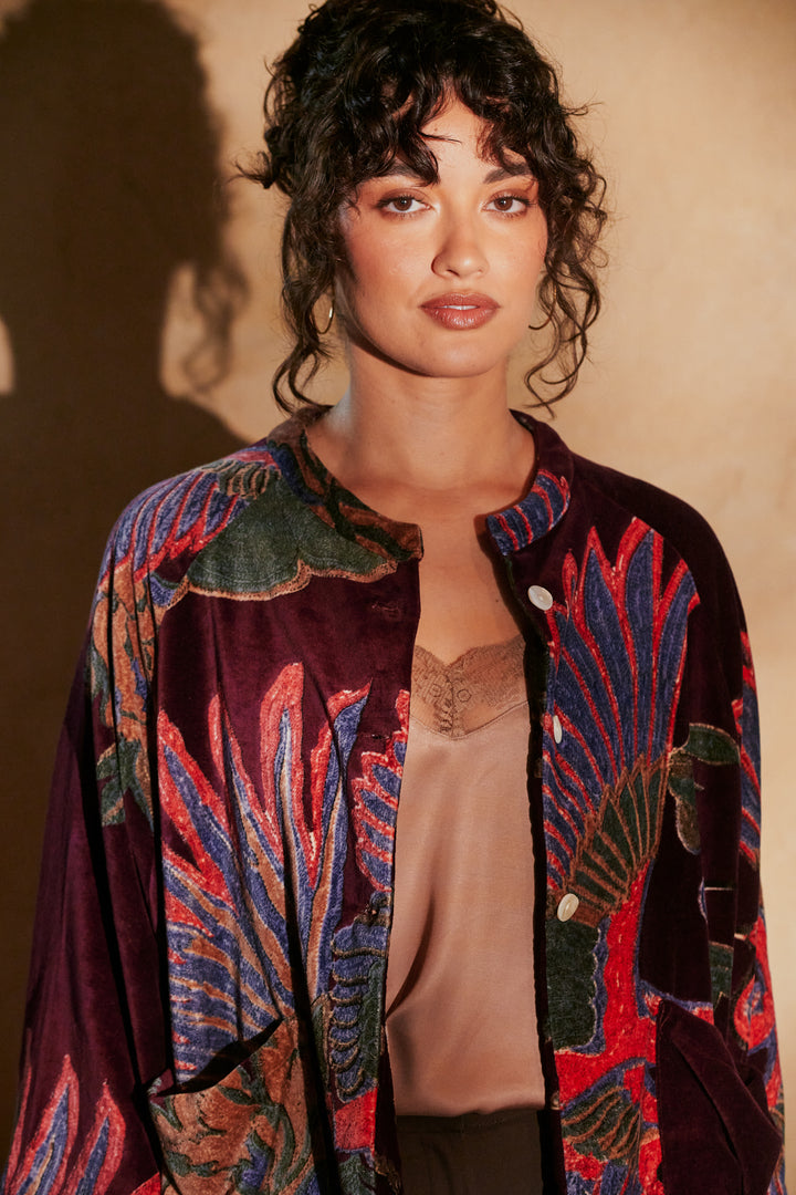 Crane Plum Velvet Jacket