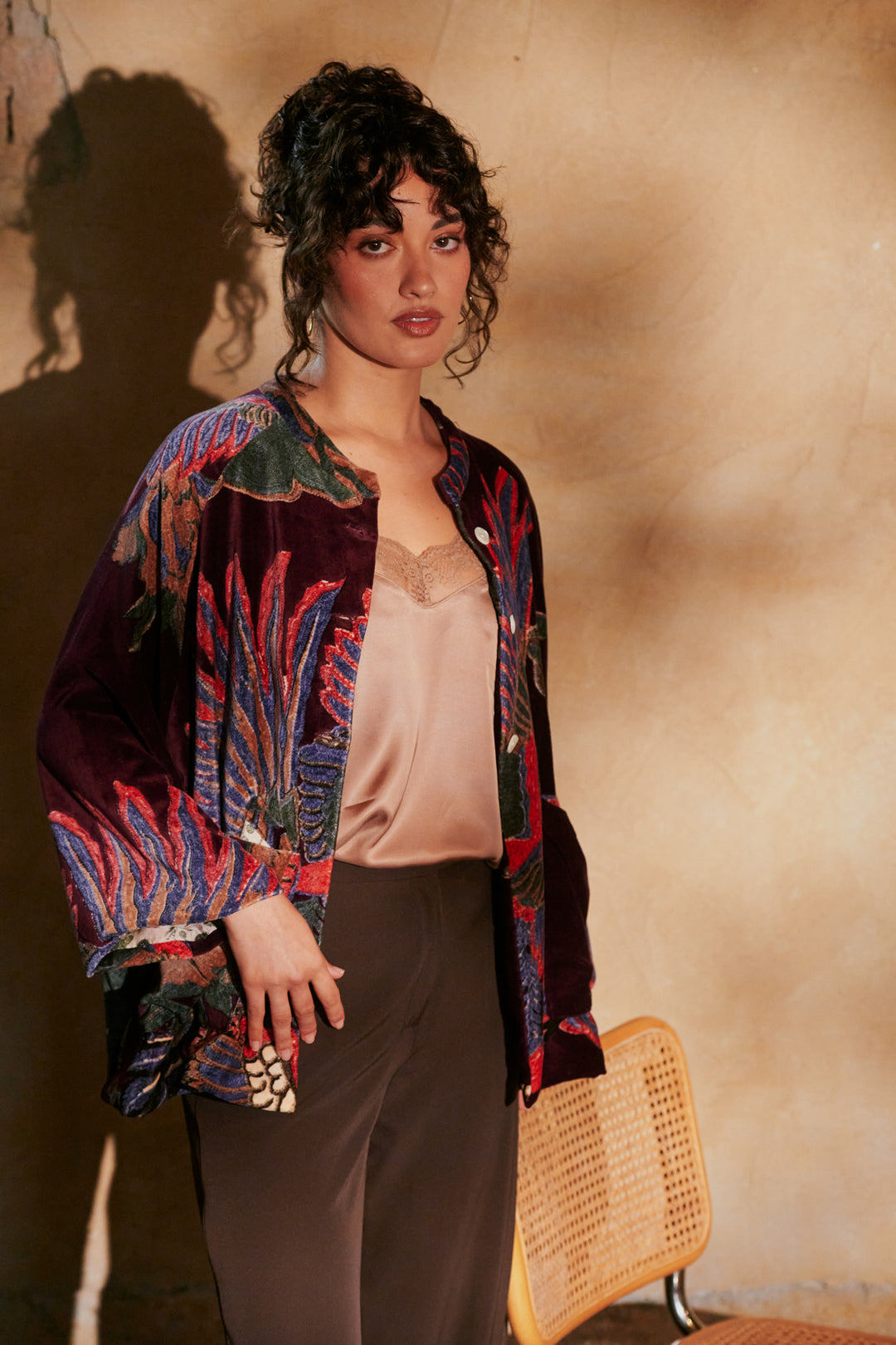 Crane Plum Velvet Jacket