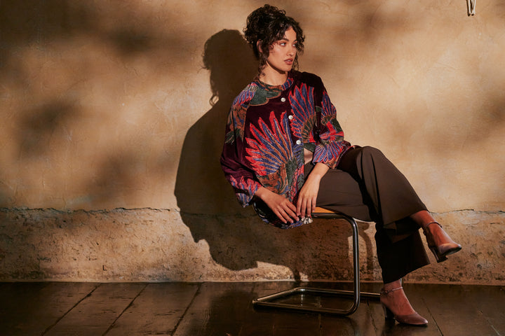 Crane Plum Velvet Jacket
