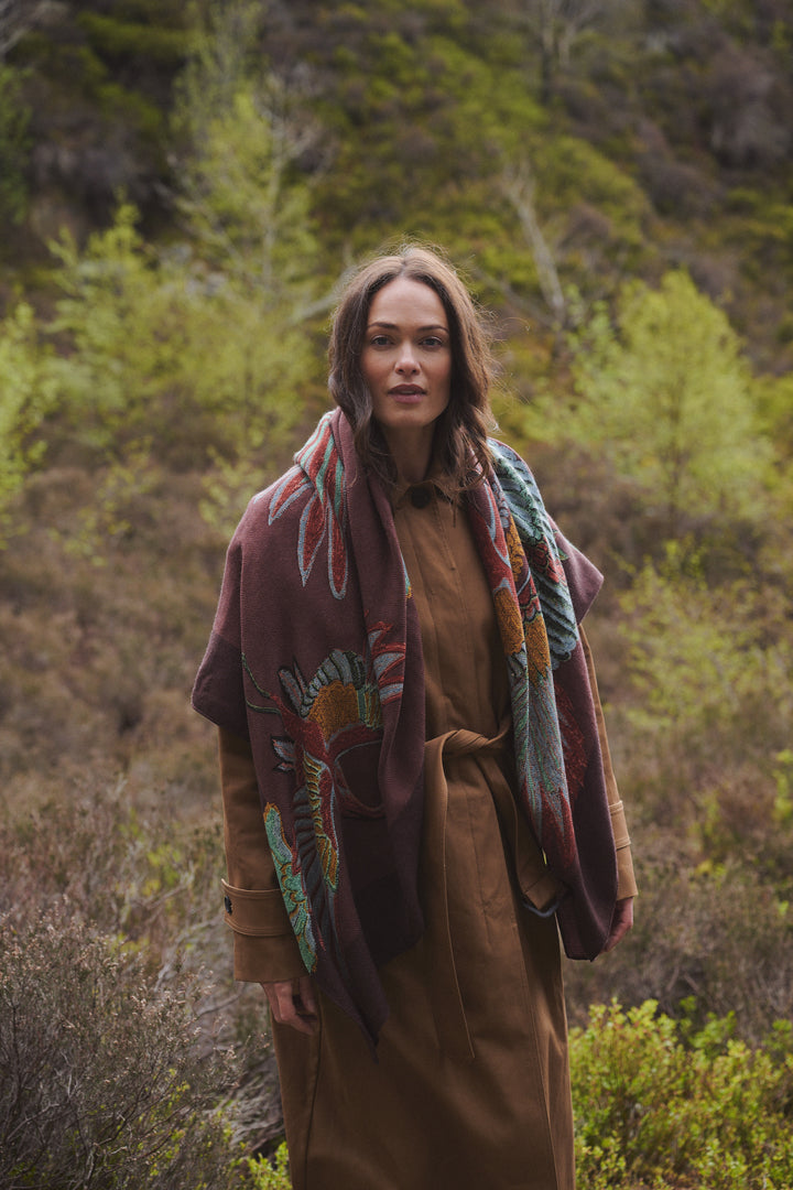 Crane Brown Square Wool Scarf