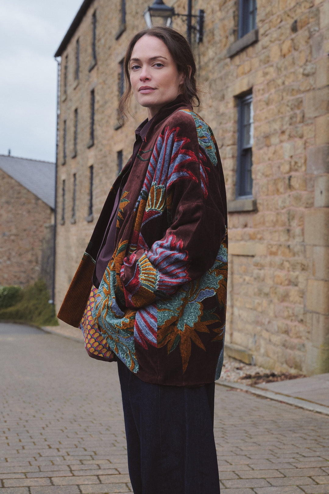 Crane Brown Velvet Pocket Jacket