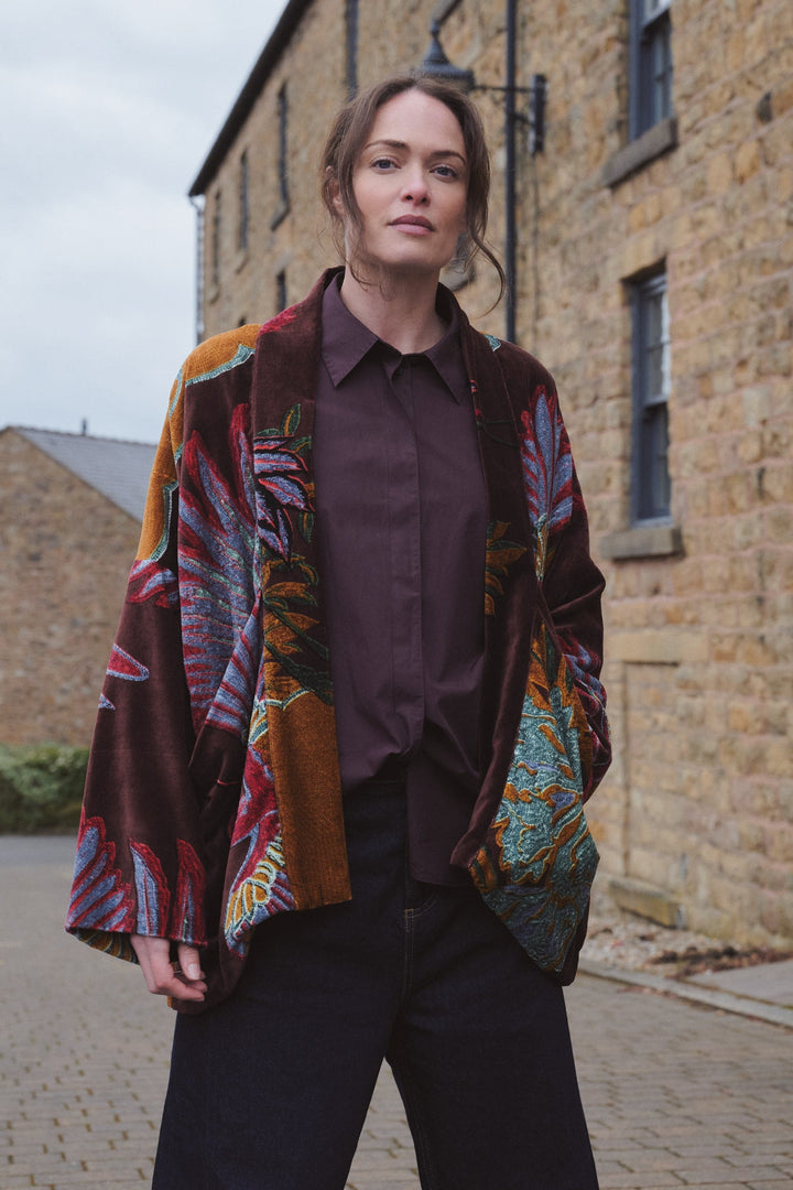 Crane Brown Velvet Pocket Jacket