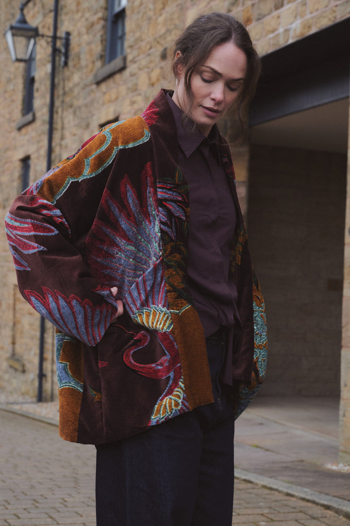 Crane Brown Velvet Pocket Jacket