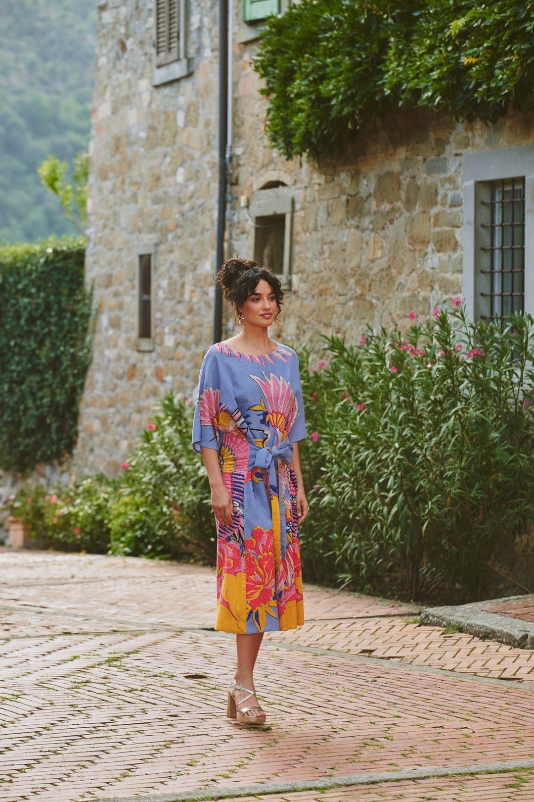 Crane Periwinkle Obi Dress - One Hundred Stars