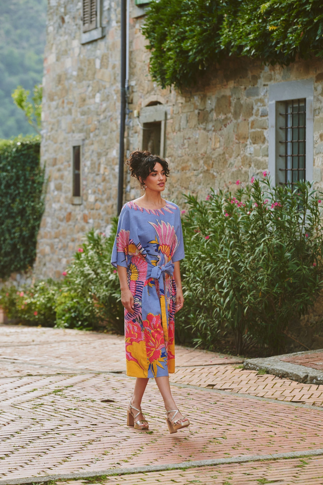 Crane Periwinkle Obi Dress - One Hundred Stars