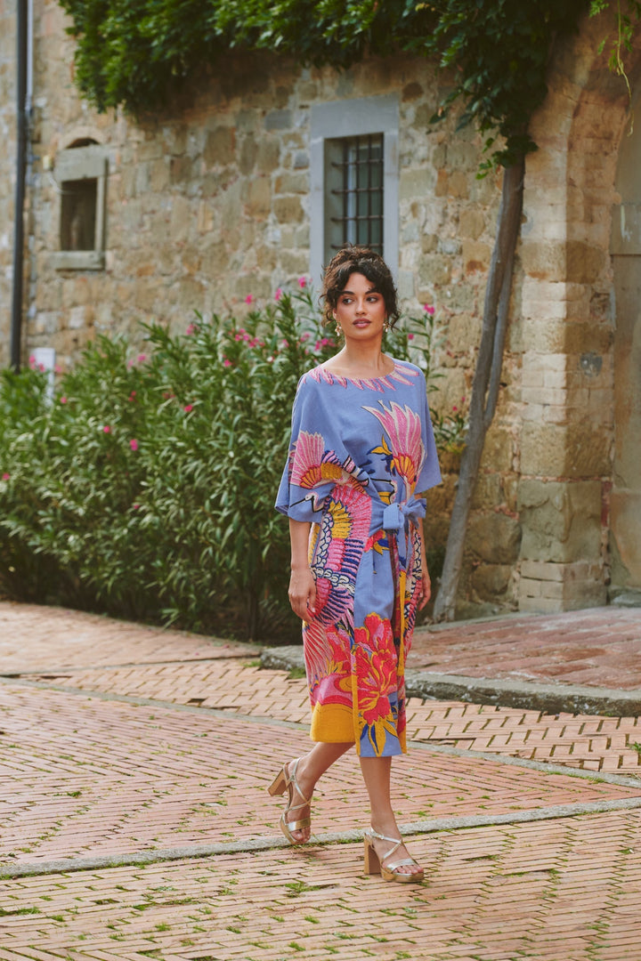 Crane Periwinkle Obi Dress - One Hundred Stars