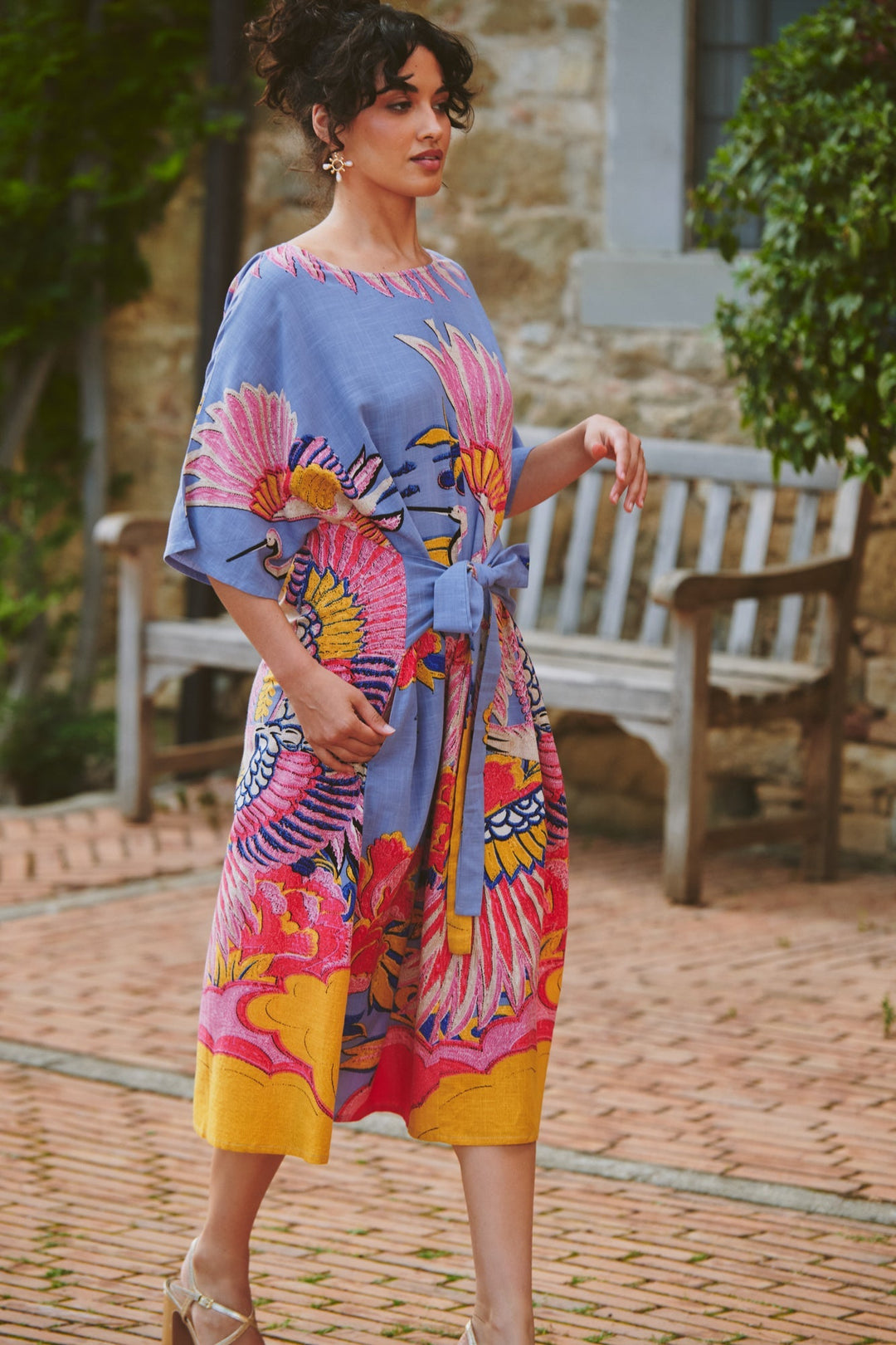 Crane Periwinkle Obi Dress - One Hundred Stars