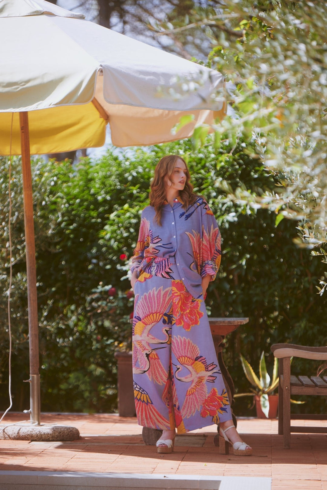 Crane Periwinkle Oversized Shirt - One Hundred Stars