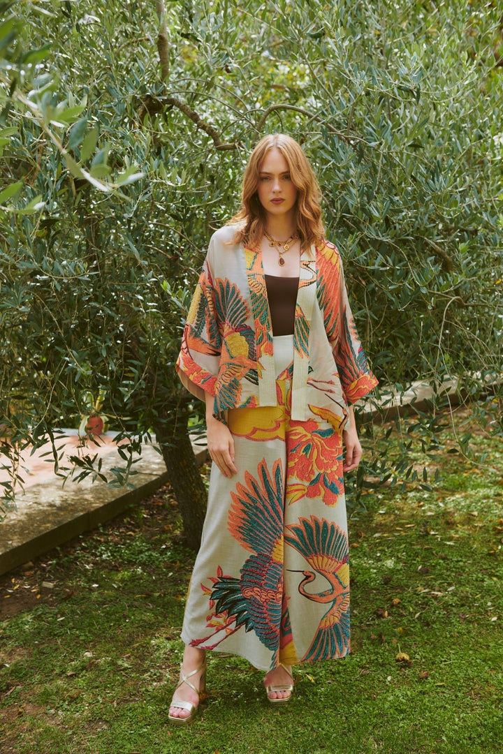 Crane Stone Kimono - One Hundred Stars