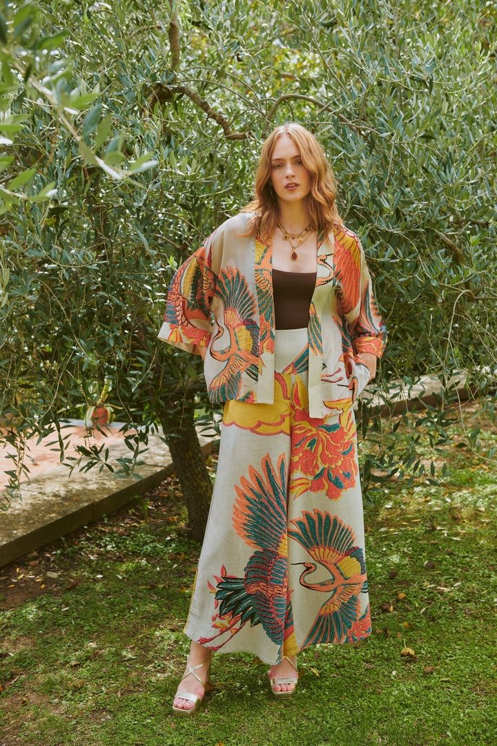 Crane Stone Kimono - One Hundred Stars
