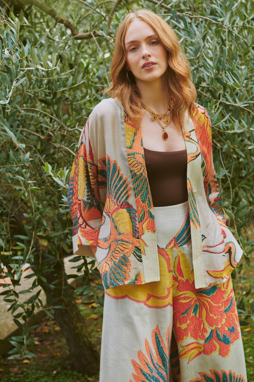 Crane Stone Kimono - One Hundred Stars