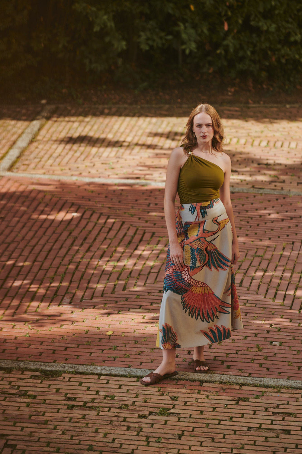 Crane Stone A - line Maxi Skirt - One Hundred Stars