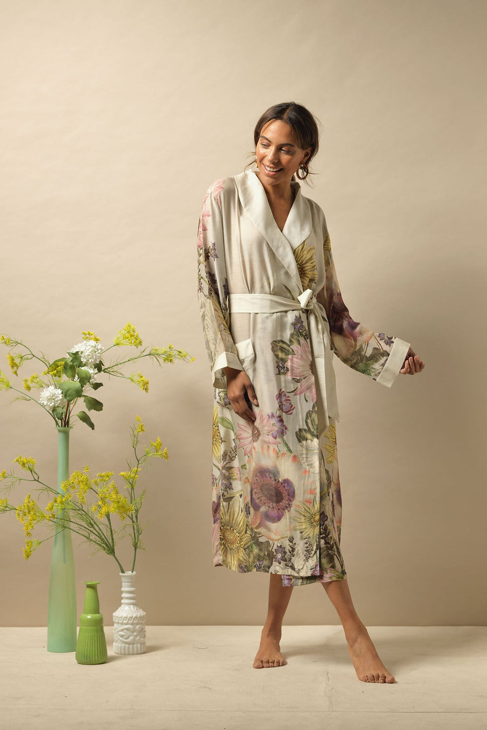 Women's lightweight radiant gown with Stone Daisy print by One Hundred Stars 