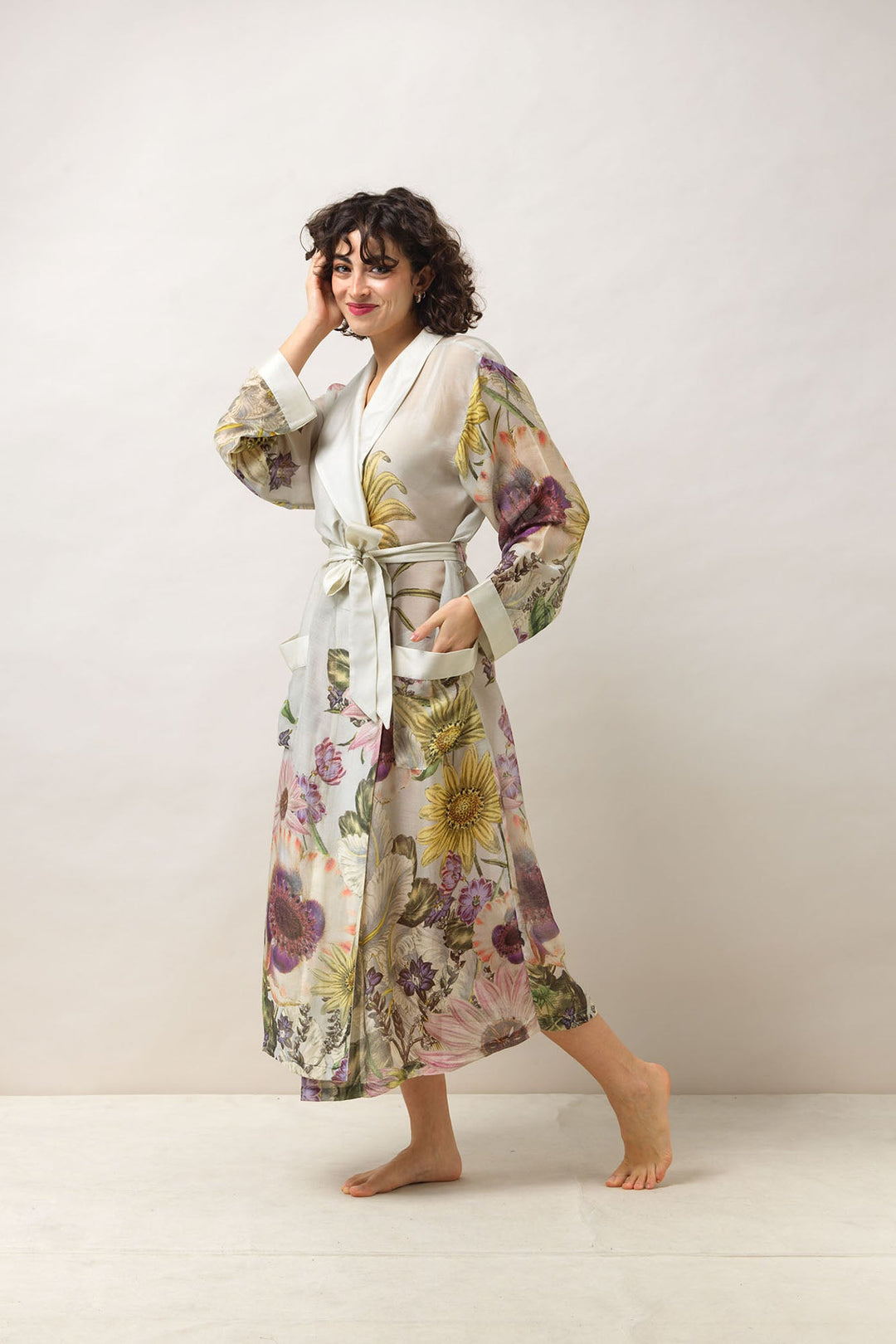 Women's lightweight radiant gown with Stone Daisy print by One Hundred Stars