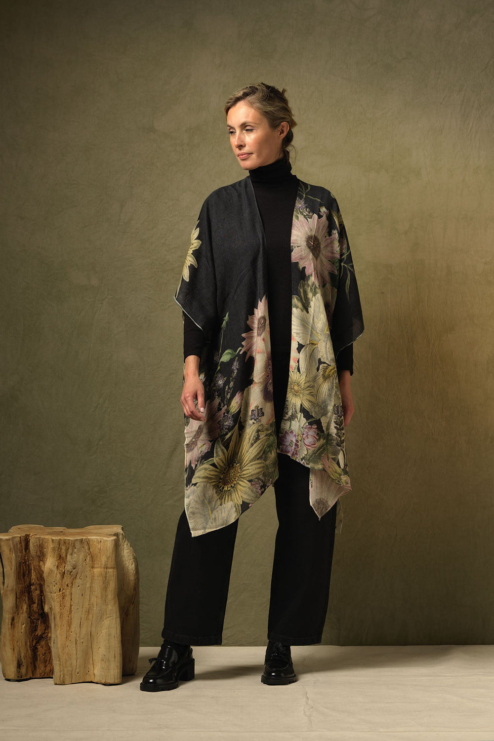 Daisy Black Wool Throwover - One Hundred Stars