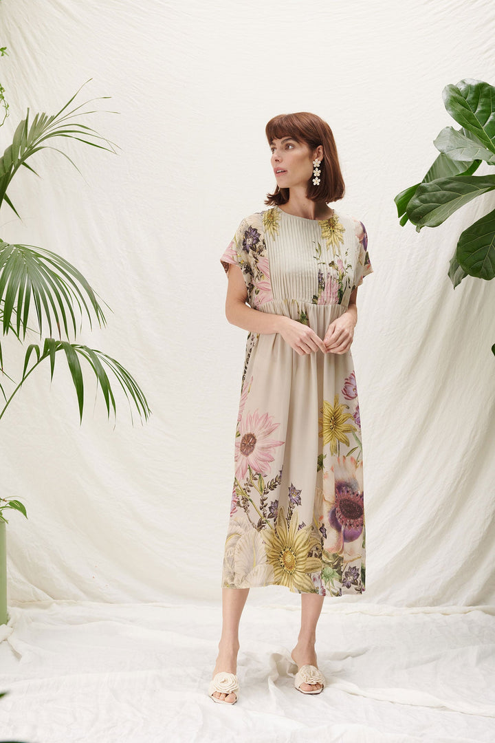 pretty floral printed pastel smock dress by one hundred stars