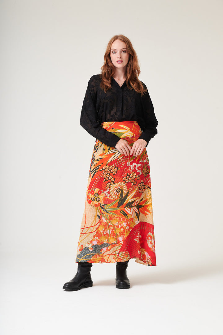 Fans Scarlet A-line Maxi Skirt