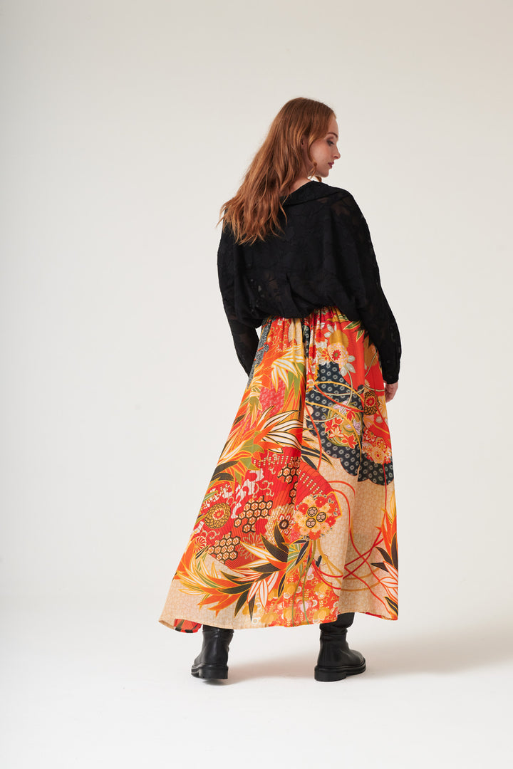 Fans Scarlet A-line Maxi Skirt