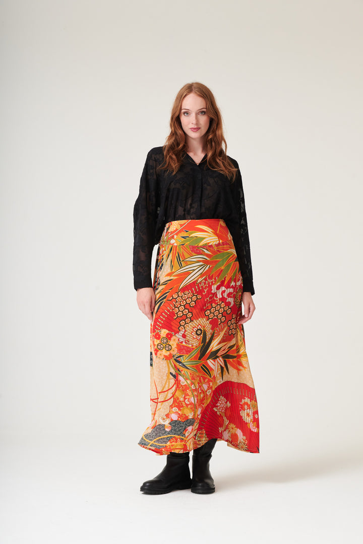 Fans Scarlet A-line Maxi Skirt