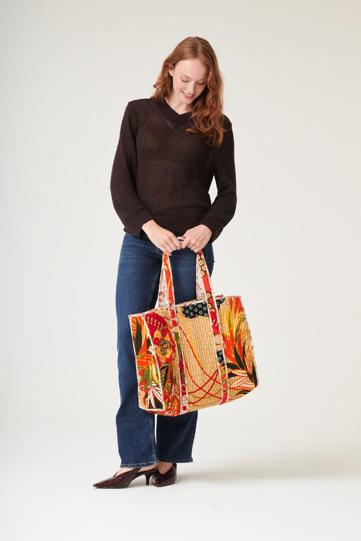 Fans Scarlet Large Velvet Tote Bag