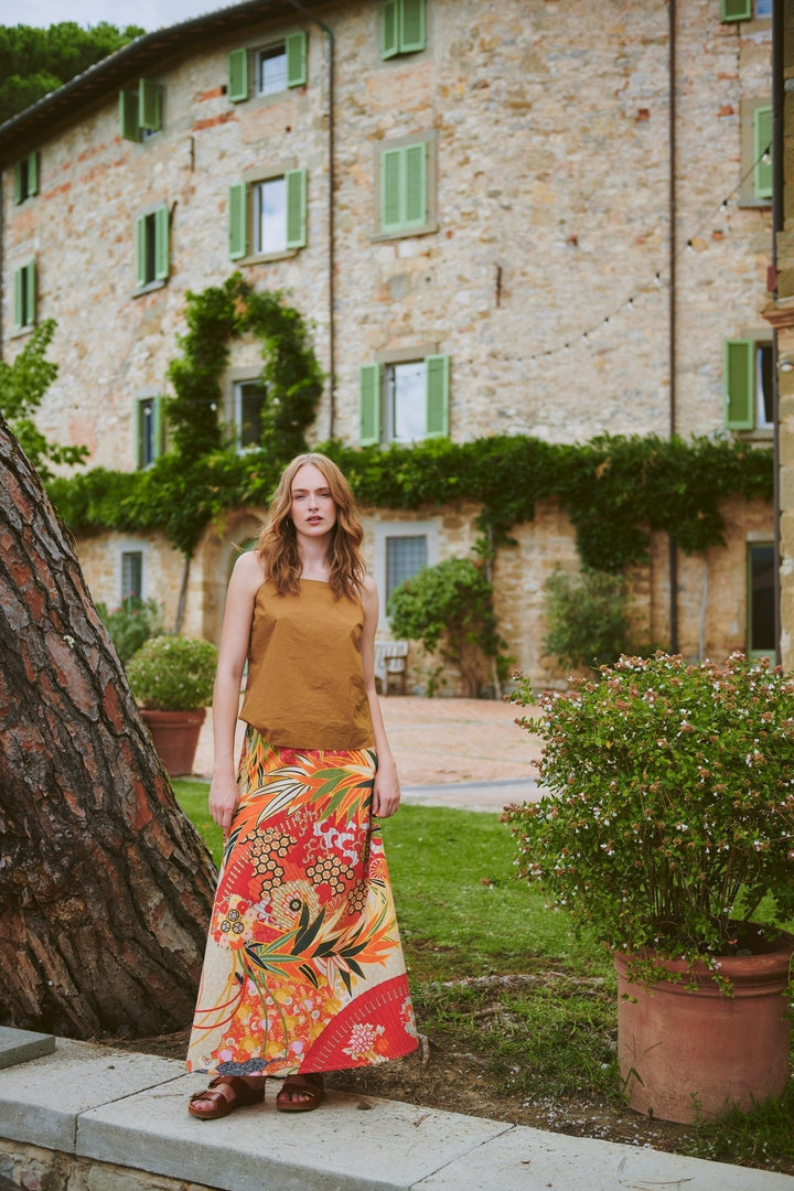 Fans Scarlet A - line Maxi Skirt - One Hundred Stars