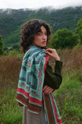 Fleur De Lys Aqua Scarf