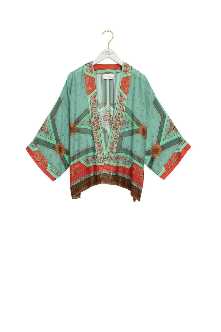 Fleur De Lys Aqua Kimono