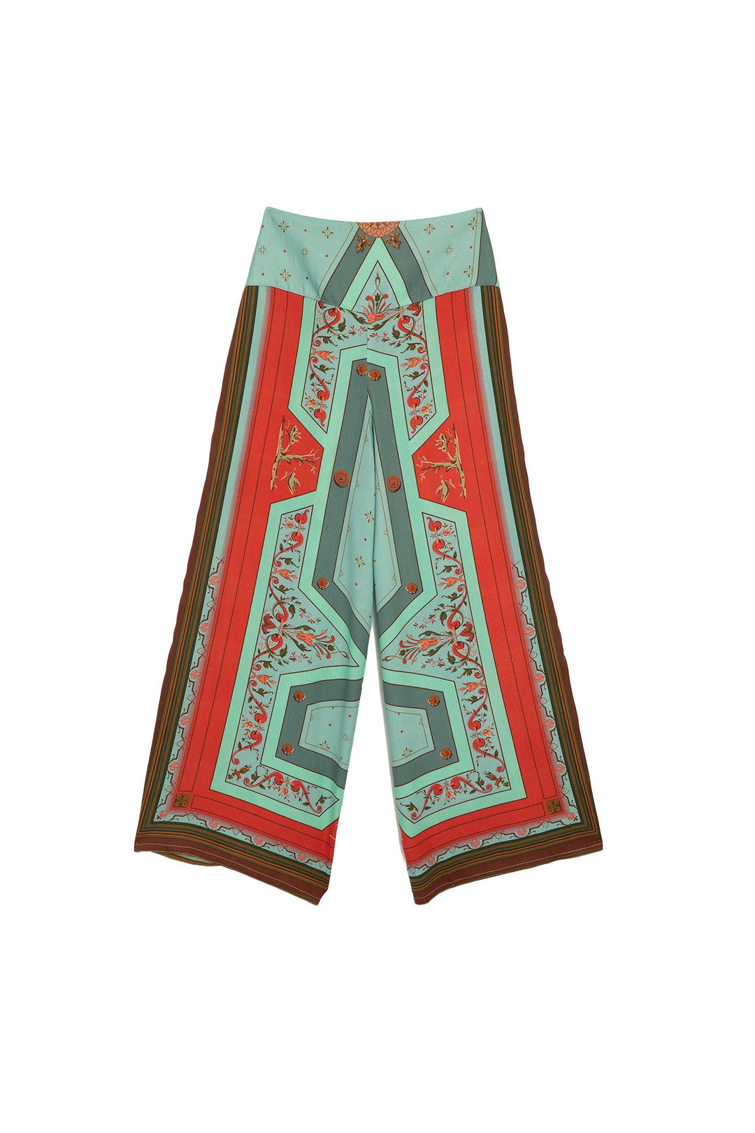 Fleur De Lys Aqua Palazzo Pants