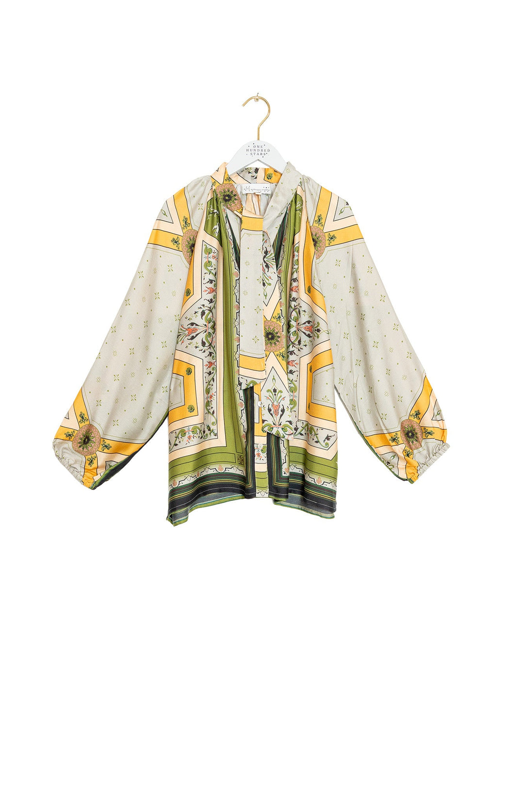 Fleur De Lys Gold Pussybow Blouse