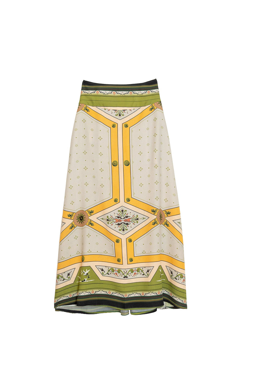 Fleur De Lys Gold A-line Maxi Skirt