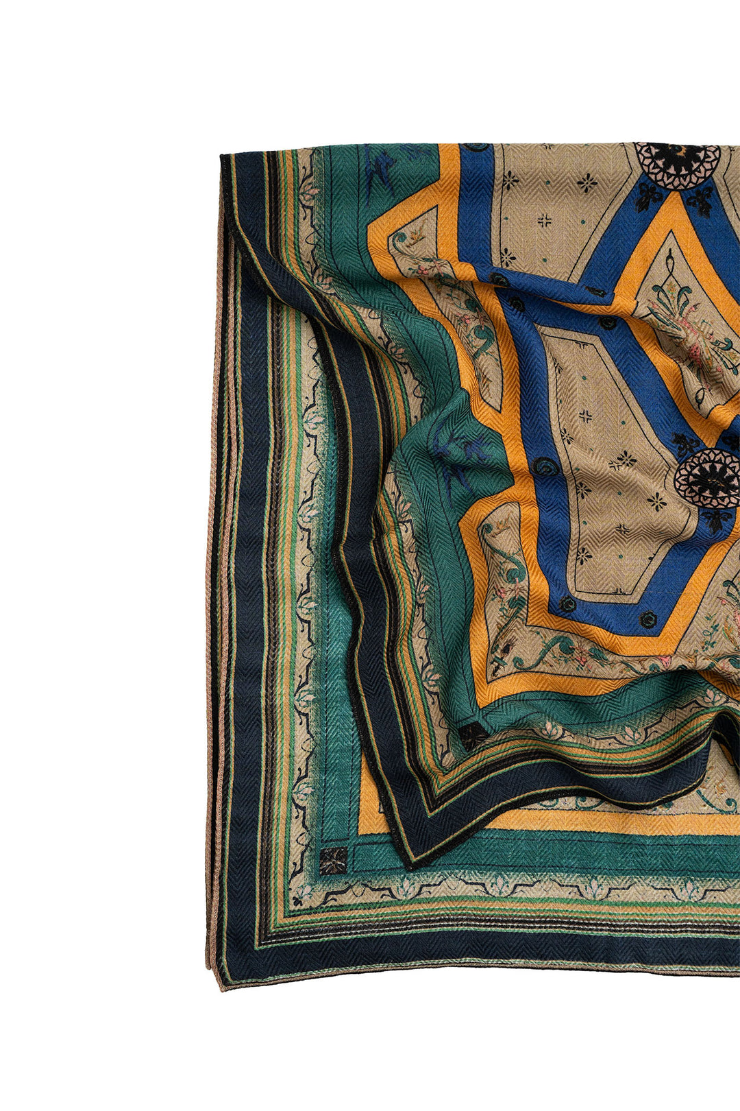 Fleur De Lys Sand Square Wool Scarf