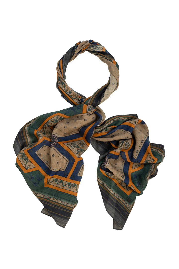 Fleur De Lys Sand Wool Scarf