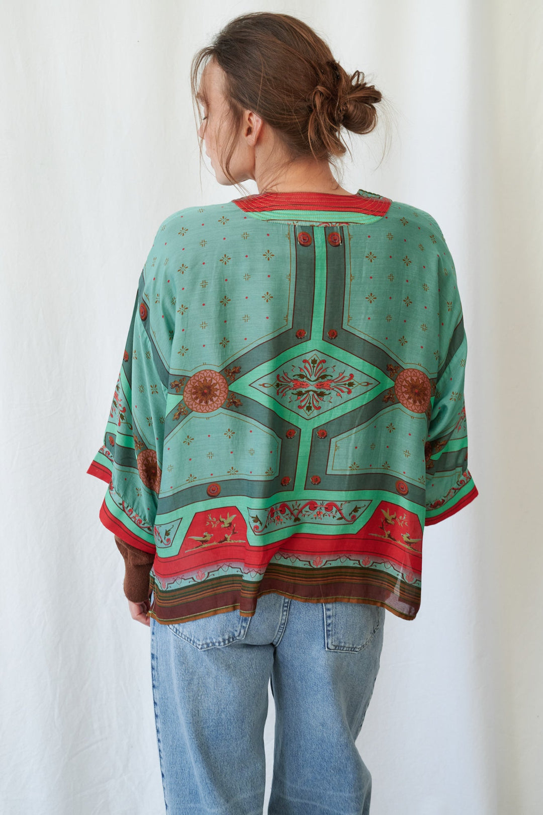 Fleur De Lys Aqua Kimono