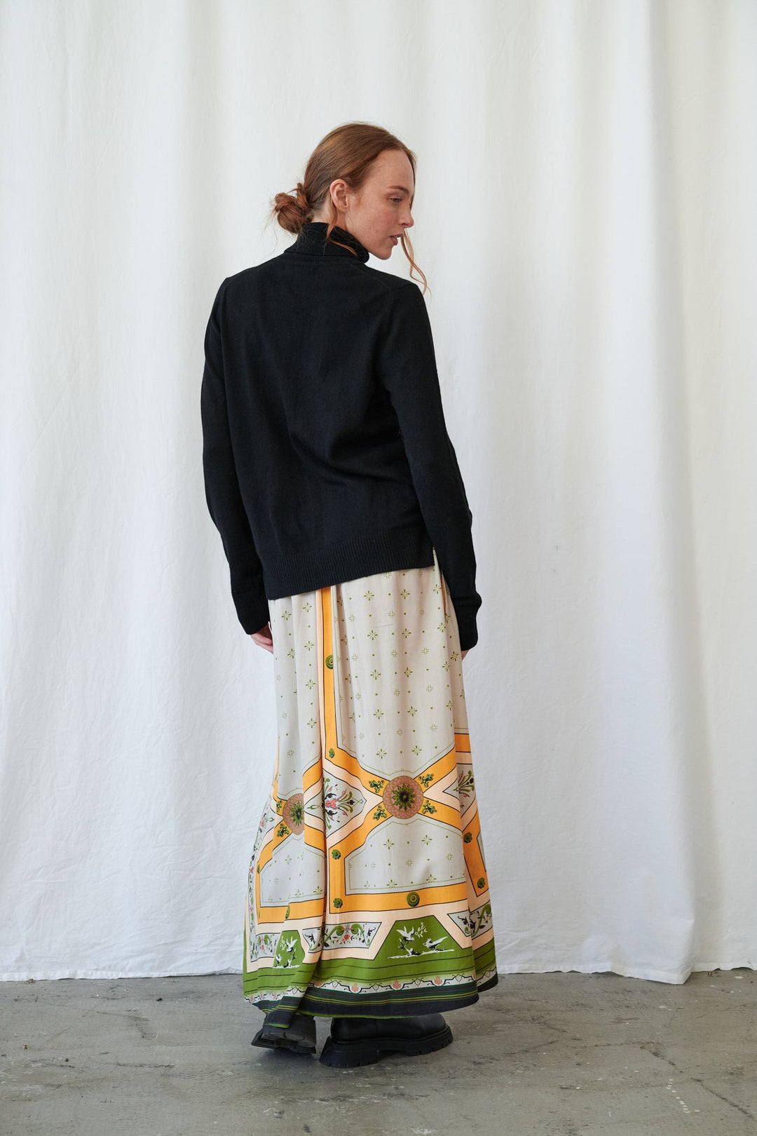 Fleur De Lys Gold A-line Maxi Skirt