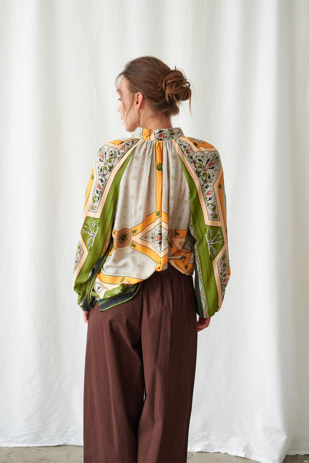 Fleur De Lys Gold Pussybow Blouse