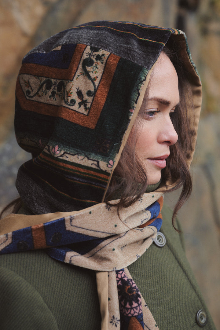 Fleur De Lys Sand Velvet Hood