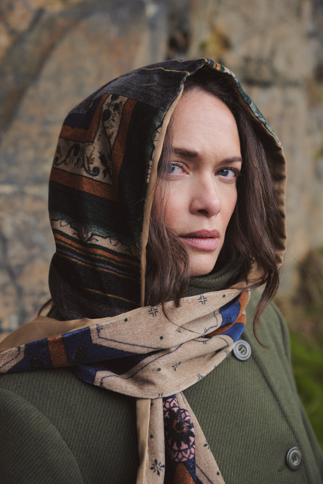 Fleur De Lys Sand Velvet Hood