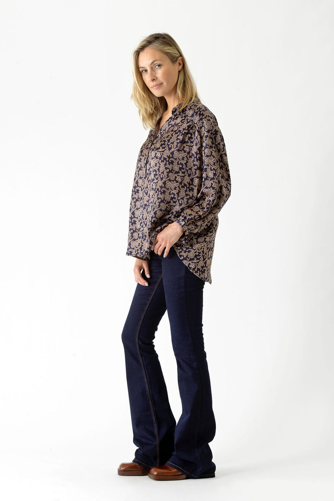 Floral Paisley Blue Darcy Shirt - One Hundred Stars