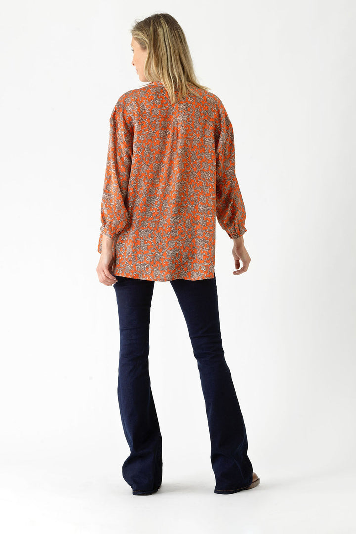 Floral Paisley Orange Darcy Shirt