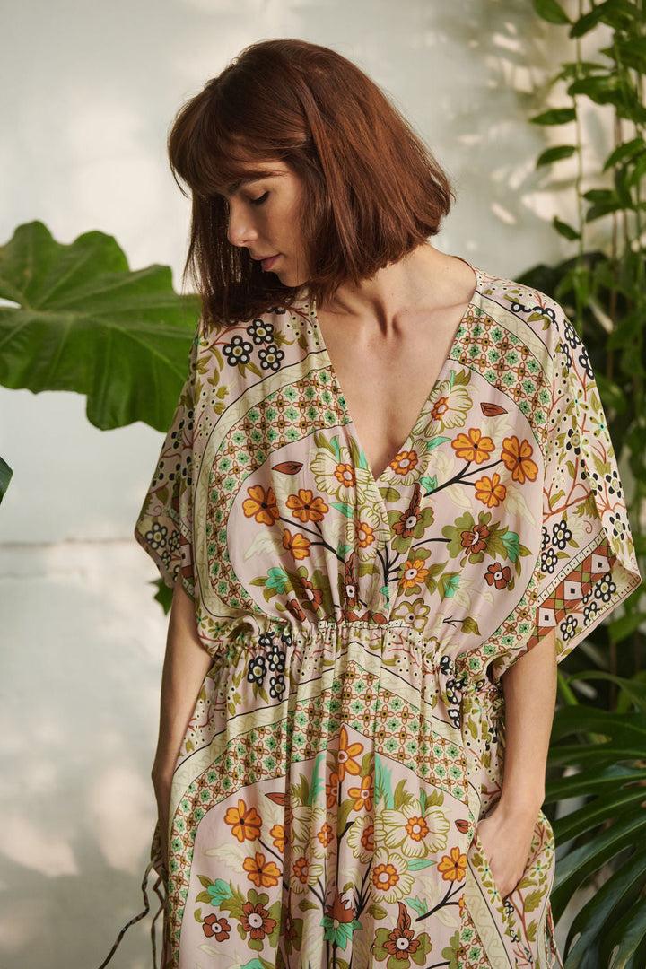 bohemian indian floral printed dress by one hundred stars 