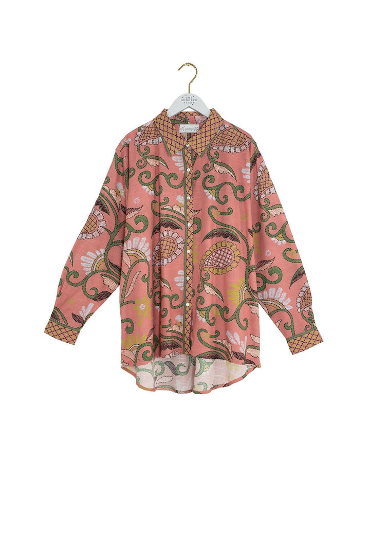 Giant Kantha Dusk Oversized Shirt - One Hundred Stars