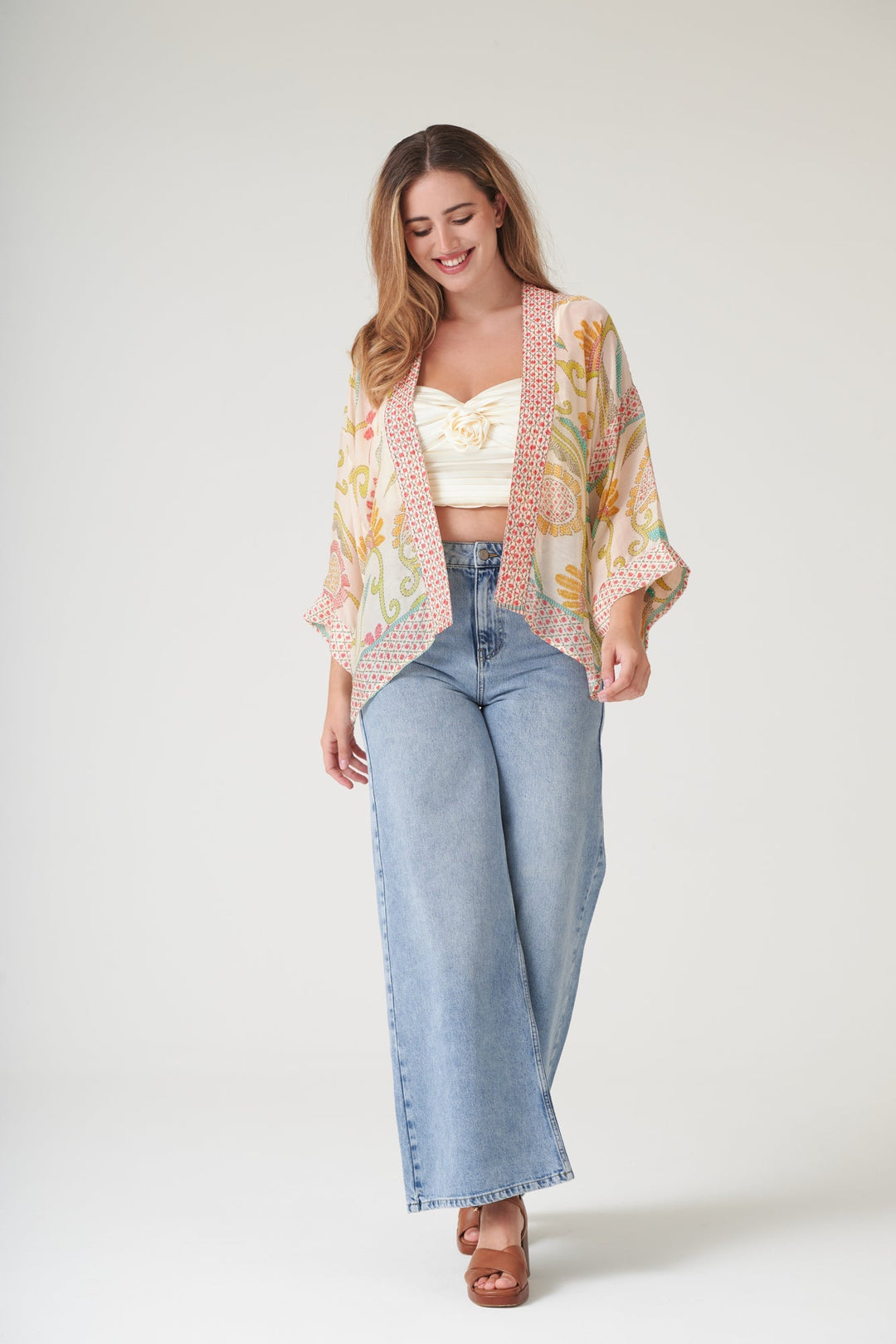 Giant Kantha Lime Kimono - One Hundred Stars