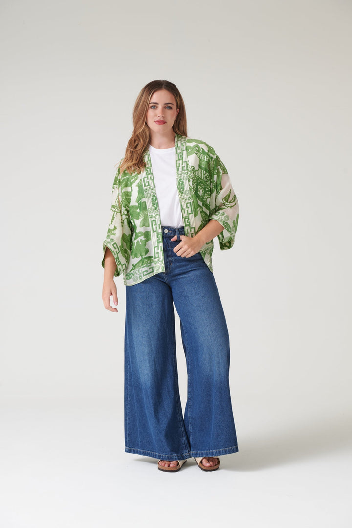 Giant Willow Green Kimono - One Hundred Stars