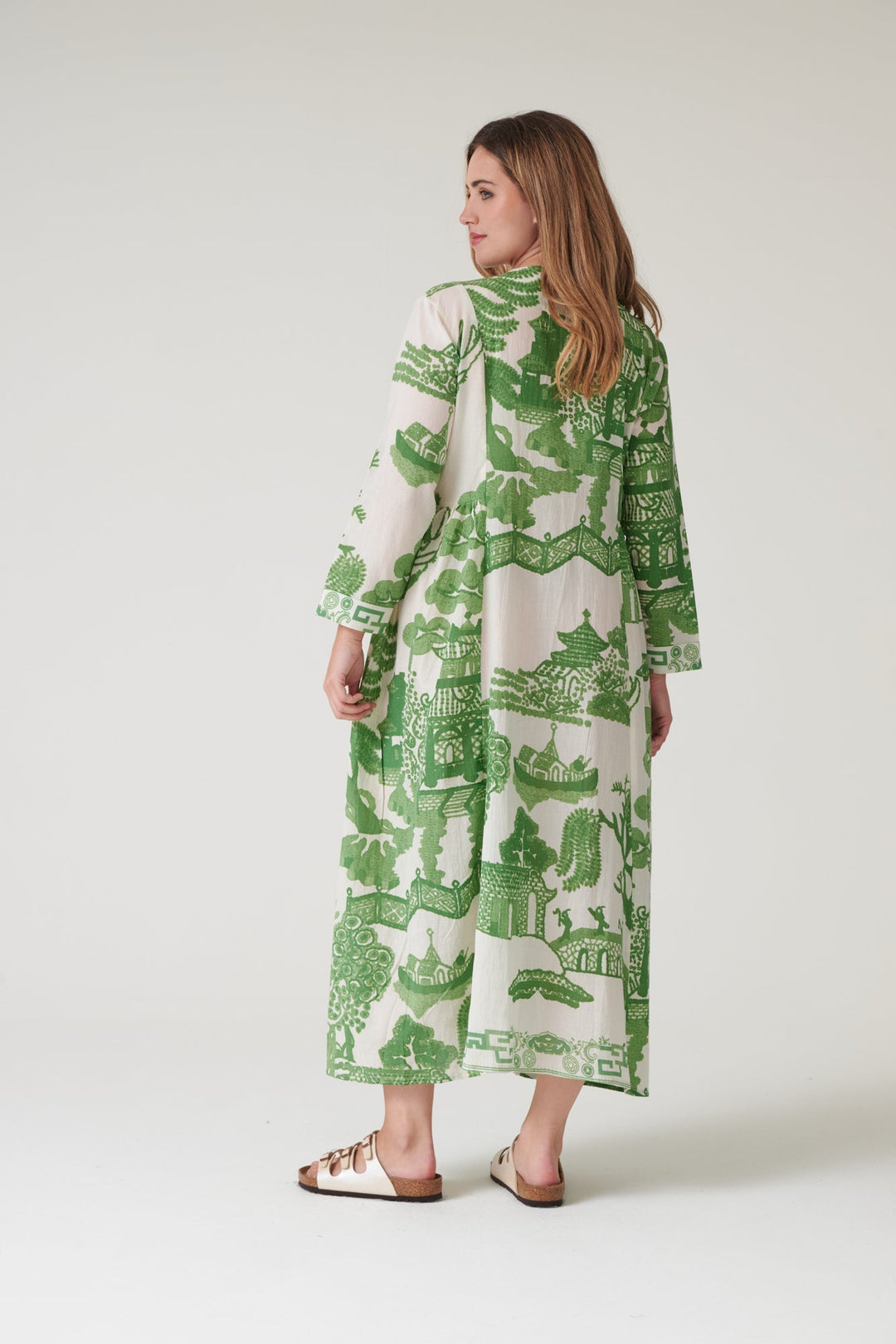Giant Willow Green Pinch Pleat Dress - One Hundred Stars