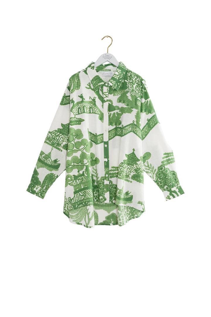 Giant Willow Green Oversized Shirt - One Hundred Stars