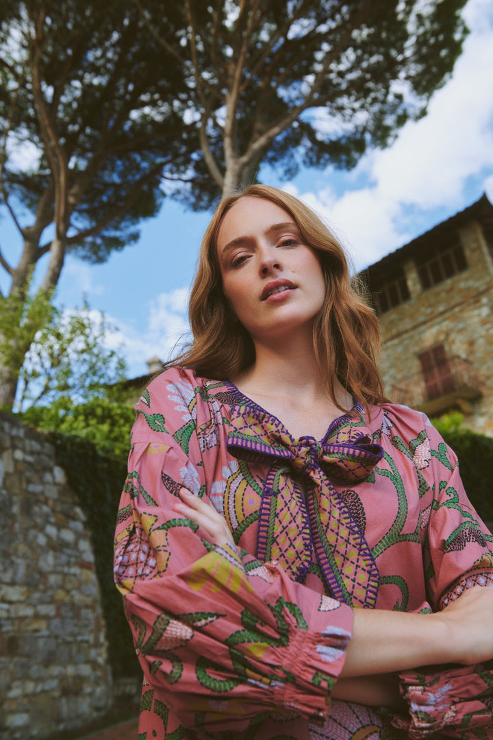 Giant Kantha Dusk Tie Dress - One Hundred Stars