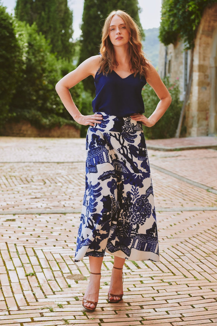 Giant Willow Blue A - line Maxi Skirt - One Hundred Stars