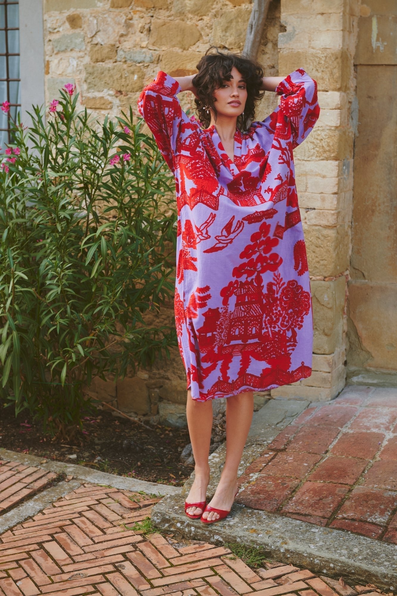 ワンピース Bibiy. WILLOW DRESS Giant Willow Violet Raglan Dress – One Hundred Stars USA
