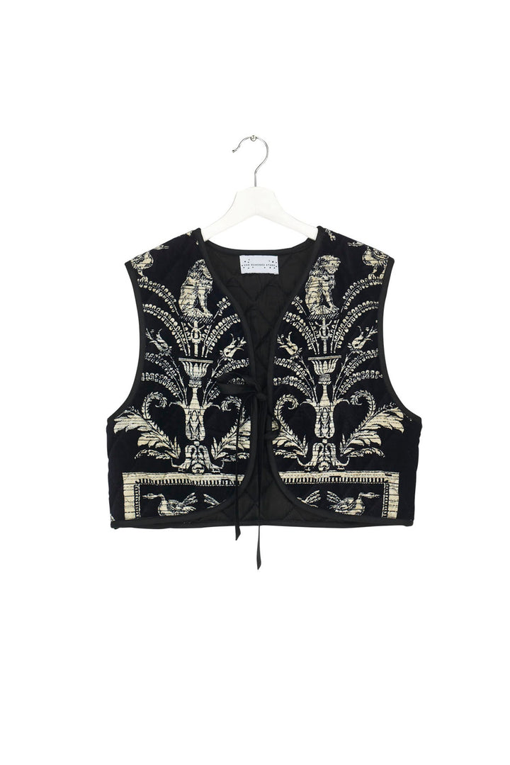Vintage Damask Black Gilet