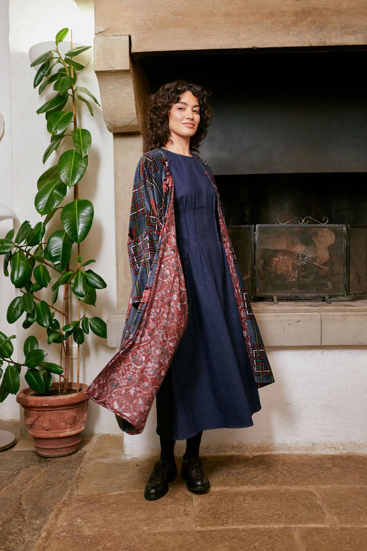 Ginger Jar Grey Velvet Grande Kimono